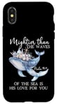 Coque pour iPhone X/XS Mightier Than the Waves of the Sea is His Love Psalm 93:4