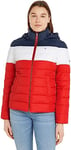 Tommy Jeans Women's Winter Jacket Colorblock, Multicolor (Twilight Navy / Multi), L