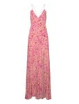 ROTATE Birger Christensen Jacquard Maxi Slip Dress Rosa