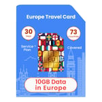 10GB High Speed Internet Data SIM Card Europe/UK Travel/Holiday SIM Card 30 Days