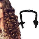 (black)Heatless Curling Rod Headband No Heat Hair Rollers Soft Foam Silk