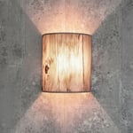 Licht-erlebnisse - Applique d'intérieur Alice au design Loft Up & Down en tissu avec motif bois E27 idéale pour le salon - Optique du bois vieilli