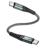 ZKAPOR Câble USB C vers USB C Court 30CM, Cable Type C 60W Câble USB C Charge Rapide Compatible avec iPhone 15/15 Pro Max, Samsung Galaxy S23 /S22, Pad Pro, Air, Huawei P40 /Mate 60, Pixel -Gris