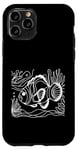 Coque pour iPhone 11 Pro Line Art Poisson & Ichtyologiste Faux Percula Poisson Clown