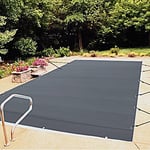 VEVOR Bâche à Bulle Piscine Hivernage, Anthracite en PVC 650-680 g/m² Couverture Solaire Piscine Rectangulaire, 4 x 7 m Maille Serrée pour Piscines Maison Jardin Hôtel Ingénierie