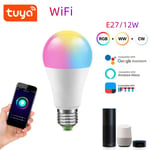 Ampoule intelligente Tuya WiFi LED RVB,lampe,fonctionne pour Google Home,Alexa Tuya Smart Life,compatible avec Amazon Alexa Echo Google - Type 12W