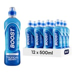 Boost Sports Drinks Tropical Berry | 12 Isotonic Drink with Vitamin B12 and B6 | Electrolyte Drink | Maximum Hydration Drinks | Low Calorie Vegan Adult Soft Drinks Multipacks | 12x500ml