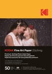 KODAK Fine Art Paper / Etching - Pack de 50 feuilles de papier photo haut de gamme texturé - Format 10 x 15 cm (A6) - Finition mate effet gravure - 210 gsm - Compatible toute imprimante jet d'encre - Neuf