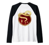 Zen Taiji Lucky Money Red Pocket Snake Year Pj ART ON BACK Raglan Baseball Tee