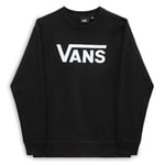 Vans Women's Sweatshirt Drop V Logo Bff Crew, Black-White, L