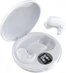 Casque Bluetooth Anti-Bruit (2024) Invisible Casque de Sommeil Confortable Isolation phonique,Bluetooth 5.3, pour Dormir, Dormir sur Le côté, Conduire, Faire du vélo-Blanc Glacier