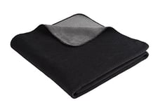 Biederlack Duo Cotton Trend Couette Coton Mélangé Noir pour Lit 2 Places 200 x 150 cm