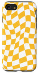 Coque pour iPhone SE (2020) / 7 / 8 Damier vintage blanc et jaune à carreaux tourbillon