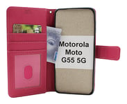 New Standcase Motorola Moto G55 5G Plånboksfodral (Hotpink)