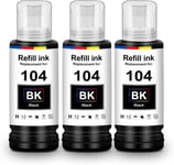 Encre 104 ET-2870 ET-2812 ET-2821 ET-1810 ET-2820 Cartouche Compatible pour Epson 104 Multipack Noir Bouteille Compatible pour Epson Ecotank ET-2850 ET-4700 ET-2756 ET-2756 ET-4750 ET-2751