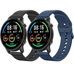 Vancle Bracelet pour Xiaomi Mi Watch/Xiaomi Watch S1/Xiaomi Watch S1 Active/Xiaomi Mi Watch Color Sport, Silicone Bracelet pour Xiaomi Mi Watch/Mi Watch Color Sport (Z-Noir/Bleu Marine, 22mm)