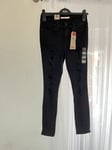 Levi's 711 Skinny Black Sculpt Jeans Mid Rise Size: W28 L30