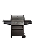 Zanussi Zgbbq4B01-C 4-Burner Gas Bbq With Side Burner And Cover In Black And Stainless Steel