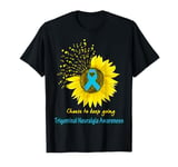 Trigeminal Neuralgia Teal Ribbon Flower Choose To Keep Going T-Shirt