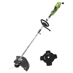 Greenworks GST1246 Garden Strimmer, Grass Trimmer & Lawn Edger for Garden Edging, 1200W, 40cm Line Trimmer Cutting Width, 25cm Brush Cutter Cutting Width, Bump Feed 2mm Strimmer Line, 3 Year Guarantee