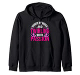 Guided by Grace and Twirling with Passion Baton Twirling Art Zip Hoodie