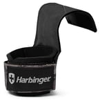 Harbinger Pro Lifting Grips | Sangles de levage premium | Adhérence et support du poignet améliorés | Matériau antidérapant en polyuréthane | Design gauche/droite - Gris, Taille S