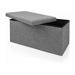 Banc de rangement avec couvercle amovible Siège pouf Coffre de rangement pliable pour salon chambre couloir l - gris