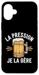 Coque pour iPhone 16 Plus La Pression, Je La Gère Humour Bière Apéro Alcool Drôle