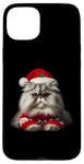 iPhone 15 Plus White Persian Cat With Santa Hat Christmas Xmas Owner Lover Case