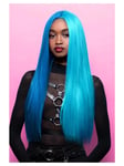 Manic Panic Heat Styleable Wig Long Blue Wig Atomic Split Fancy Dress Wig