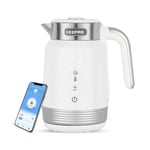 GEEPAS 1.7L Smart Stainless-Steel Digital Kettle Alexa Google Voice 2200W, White