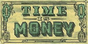 Barry Goodman Impression sur Toile Time is Money 30 x 60 cm, Multicolore, 30 x 60 cms