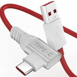 Câble USB Type-C 1,8M,Câble USB C 65W 6,5A 90 Degrés SUPERVOOC Câble de charge Rapide 65W pour OnePlus 11 10 8 7T Pro Nord 2 3 Lite,OPPO Find X3/2 Neo/Pro/Reno 8/7/6/5 Pro,realme GT NEO 2 Pro 9 8 7