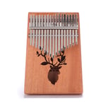 WWSUNNY Kalimba 17 Keys, Thumb Piano with Study Instruction and Tune Hammer, Solid Mahogany Wood Portable African Wood Musical Instrument Finger Piano for Kids Adult Beginners Professionals