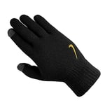 Nike Men Knitted Tech and Grip Gloves - Black/Anthracite/Metallic, Small/Medium