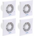 4 x Vent Axia Silhouette 100H 4" Extractor Fans with Humidistat (Model 454057)