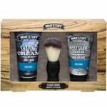 Man Stuff Closer Shaving  Beard Grooming Kit Shave Cream Brush Post Shave Balm