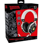 Casque Gaming Donjons & Dragons D20 Filaire Rainbow 7.1 Blanc et Noir Konix NEUF