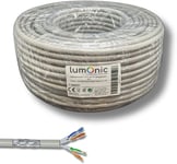 50M De Câble Réseau Cat 6 S/Ftp Pimf I Câble Cat6,Câble Gigabit Lan,Câble Ethernet I Câble De Pose Flexible Blindé,Pour L'Intérieur Jusqu'À