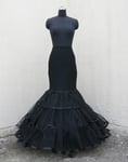 Jupon Long Cerceau Noir,Crinoline,Robe De Rh,Jupe,Sous-Jupe,Accessoires De Mariage,Mariage