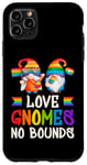 Coque pour iPhone 11 Pro Max LGBT, couples de nains de jardin, couleurs arc-en-ciel