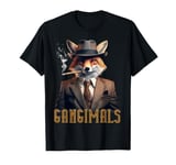 Gangimals Fox Gentleman Gangster in Suit with Cigar T-Shirt