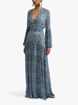 Malina Alicia Coastal Floral Maxi Dress, Blue/Multi