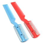 2x Razor Comb Hårklippning Thinner Med Hårtrimmer Frisörblad