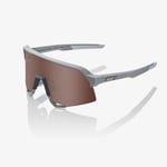 100% S3 HiPER - Lunettes vélo Soft Tact Stone Grey HiPER Crimson Silver Mirror