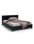 Lit double design coloris noir pour adulte collection ROMA, 160x200 cm, sommier inclus