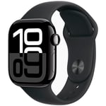 Apple Watch Series 10 GPS 42mm Jet Black Aluminium Sport Band M/L MWWF3 - Unisex - 42 mm - Smartklokke - Quartz med lader