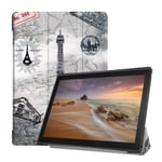 Lenovo Tab E10 tri-fold kuosillinen nahkainen flip suojakotelo - Eiffel Torni Monivärinen