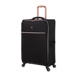 IT Luggage Black & Rose Gold Divinity Soft Shell Suitcase