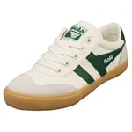 Gola Badminton Womens Casual Trainers in Off White Green - 6 UK